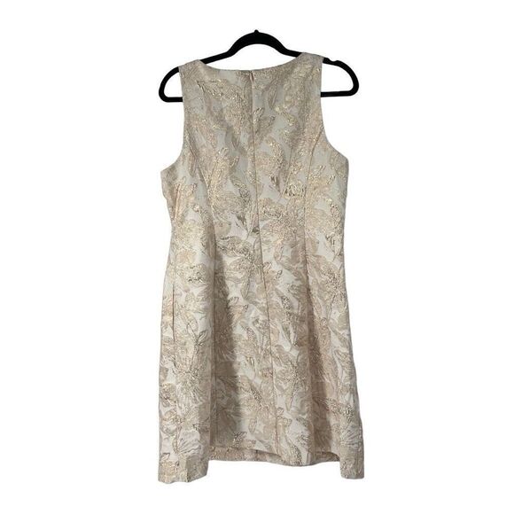 Connected Apparel Light Pink Floral-Print Metallic Dress Sz 10 Women’s - Picture 2 of 7